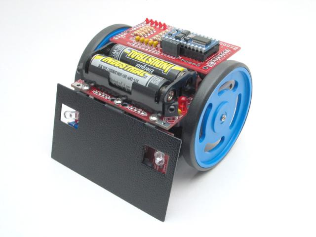 Add the wheels and the batteries and your done!